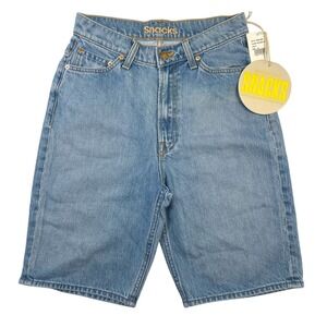 NWT MOTHER Twizzy Long Mom Jean Shorts High Rise SNACKS Denim Women's Sz 27 $198